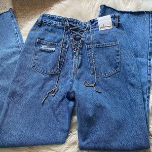 OhPolly TALL Lace Up Jeans